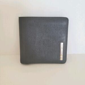 Cartier Santos Wallet Bifold Black Mens Leather Compact Medium Designer Logo